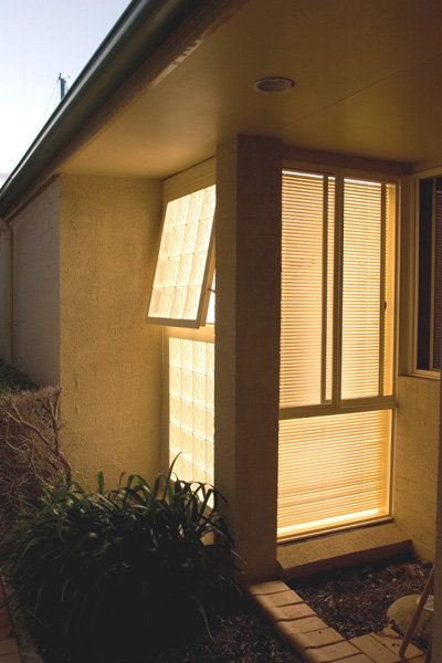 Opening Glass Block window